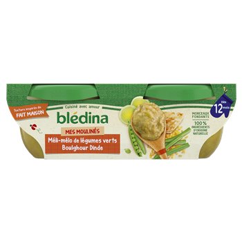 Bledina Idees de Maman 12 months Bulghour vegetables turkey -2x200g
