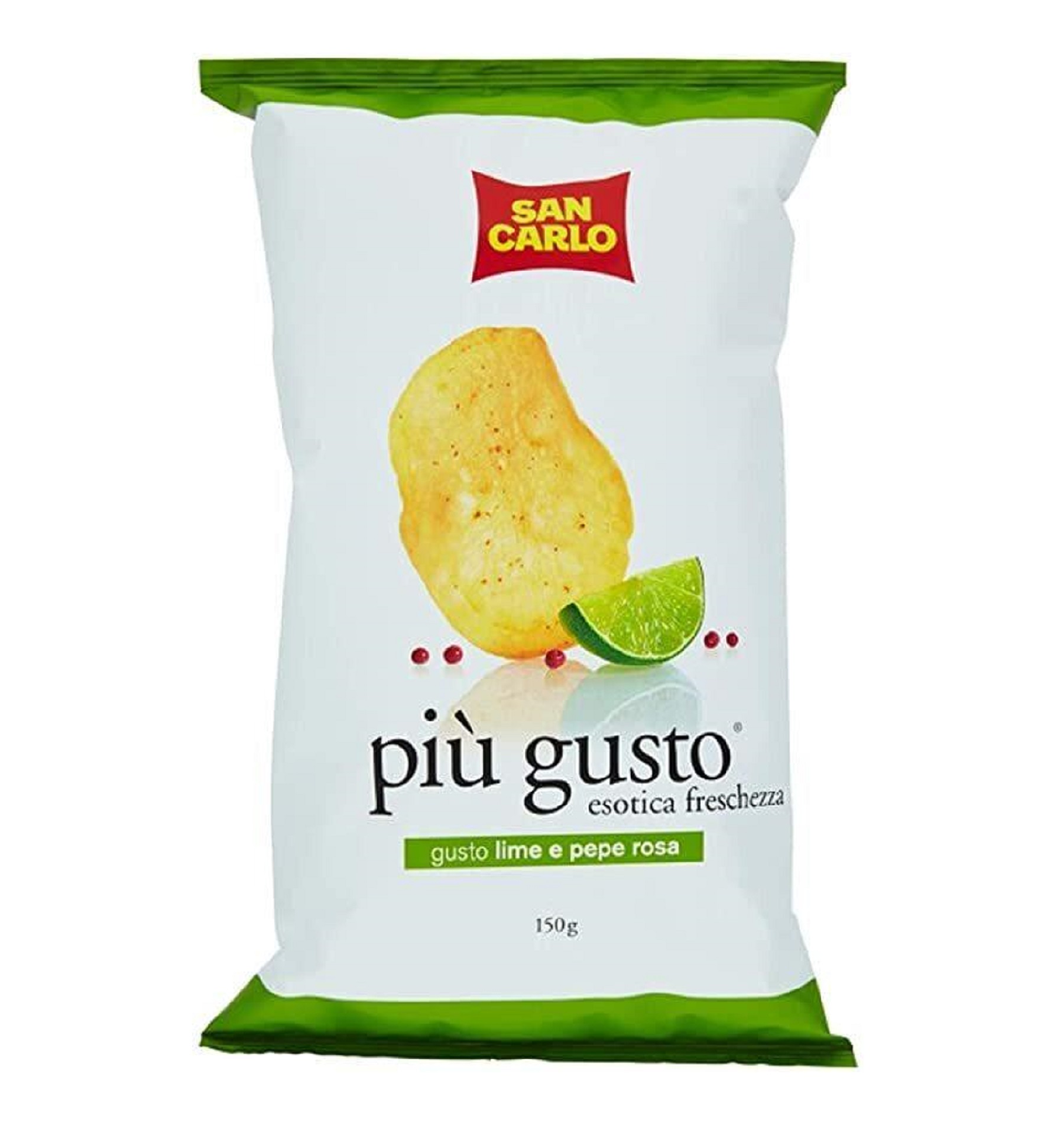 San Carlo più Gusto Lime & Pink Pepper Salted Potato Chips 150g