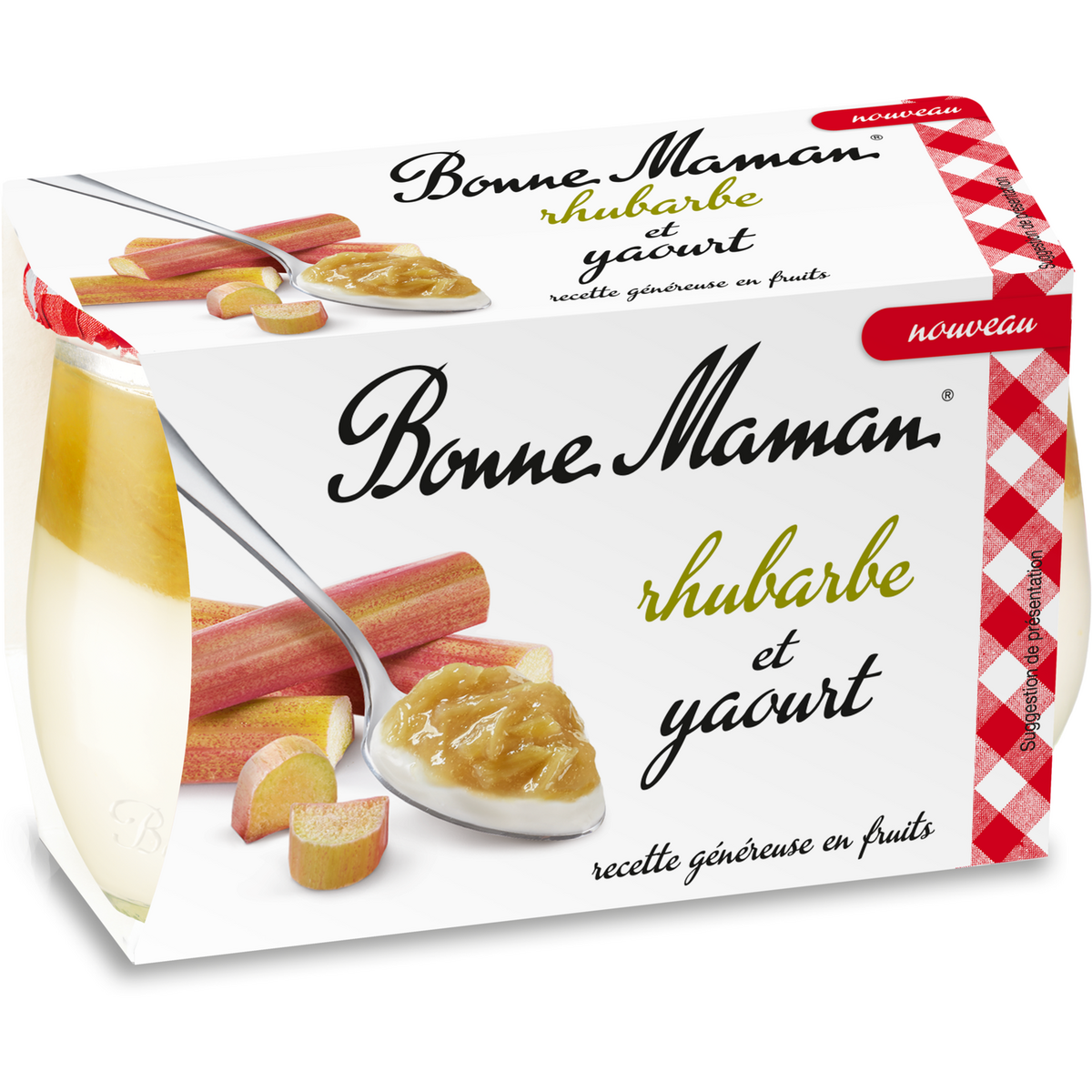 Bonne Maman Rhubarb yogurt 2x125g