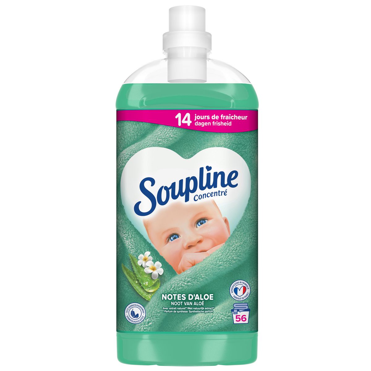 Soupline fabric softener concentrated touch of Aloe 56 washes 1.3L