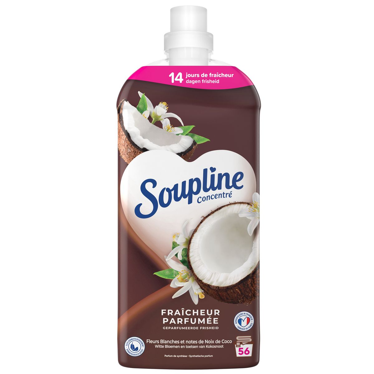 Soupline fabric softener concentrated Coconut x60 1.28L