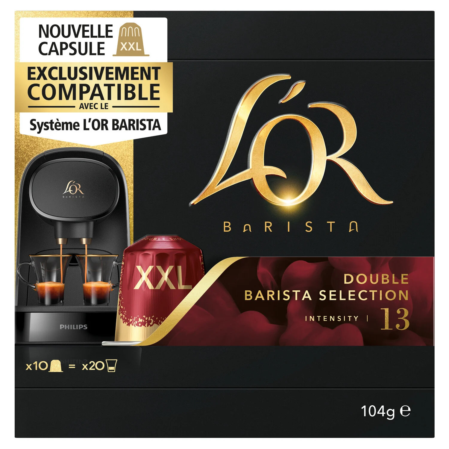 L'or BARISTA Coffee Capsules XXL x10 Double Barista Selection 104g