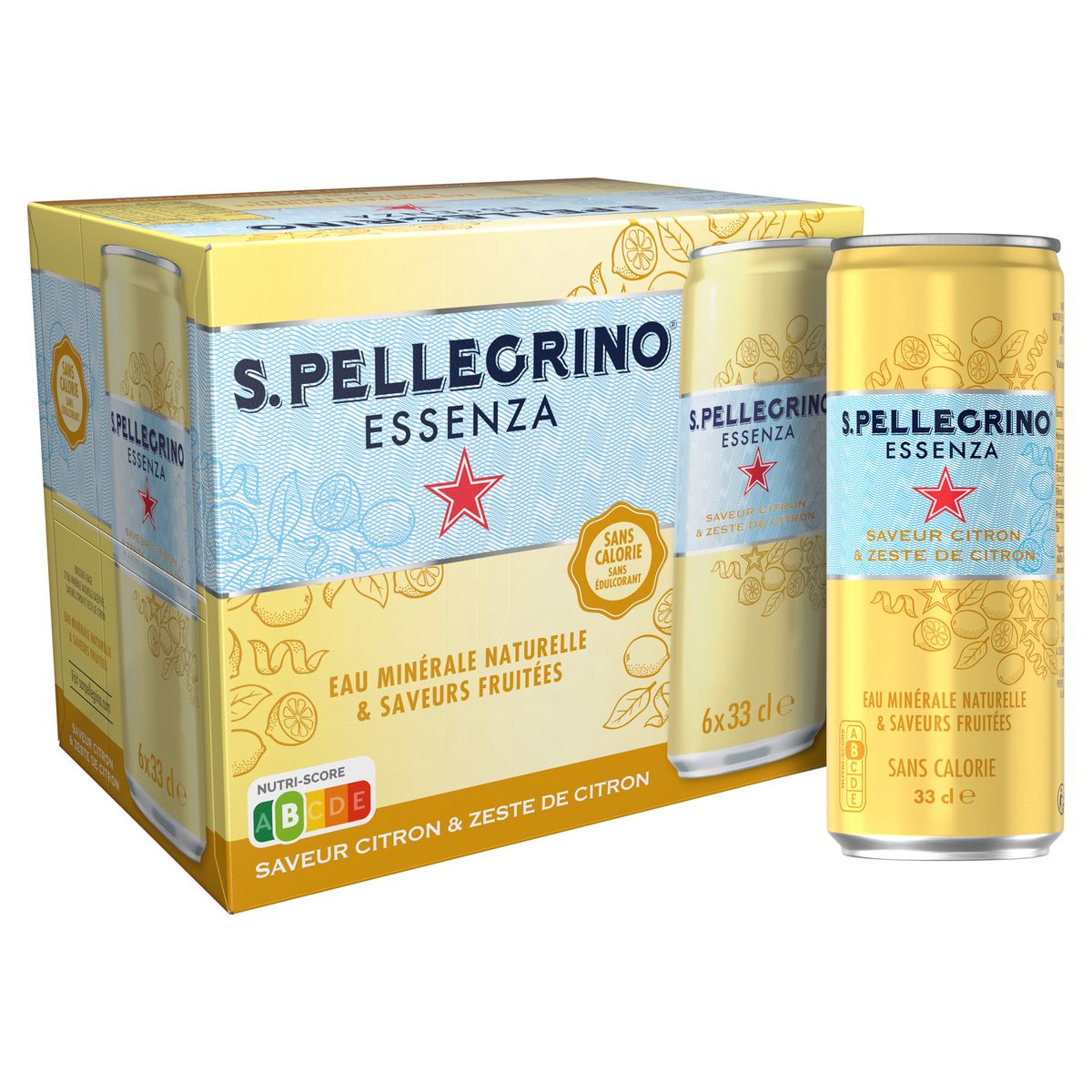 San Pellegrino Essenza Lemon Sparkling Water 6x33cl