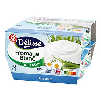 Plain cottage cheese 8% FAT 8x100g - Supermarket Brand