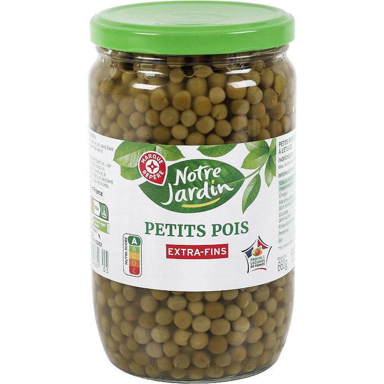 Notre Jardin or St Eloi Extra fine peas 660g