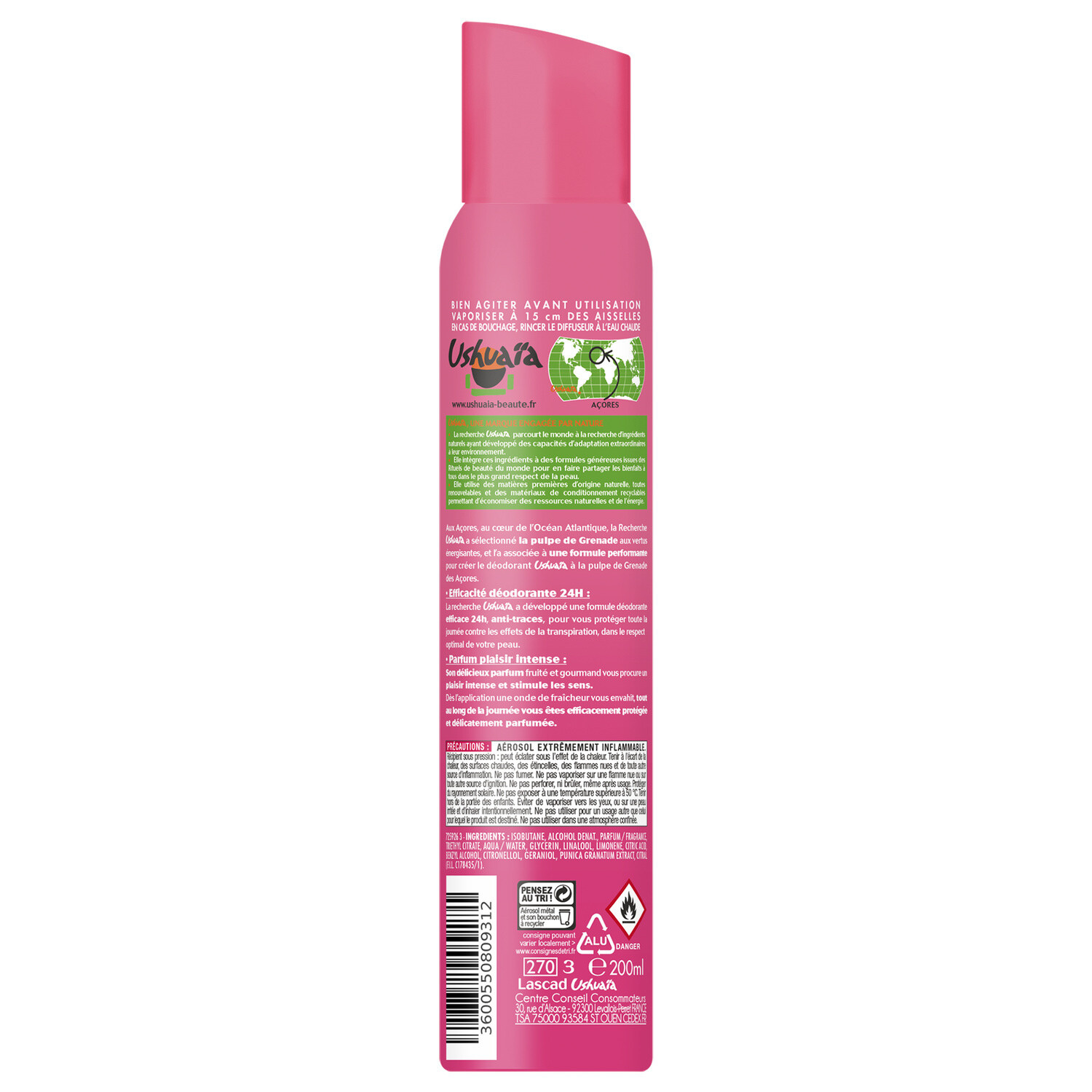 Ushuaia Spray deodorant Grenade 200ml