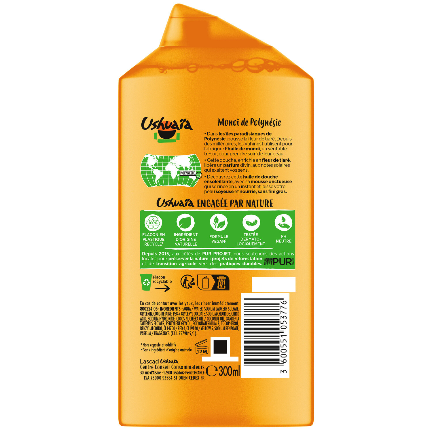 Ushuaia Shower gel Monoi oil & Tiare flower 300ml