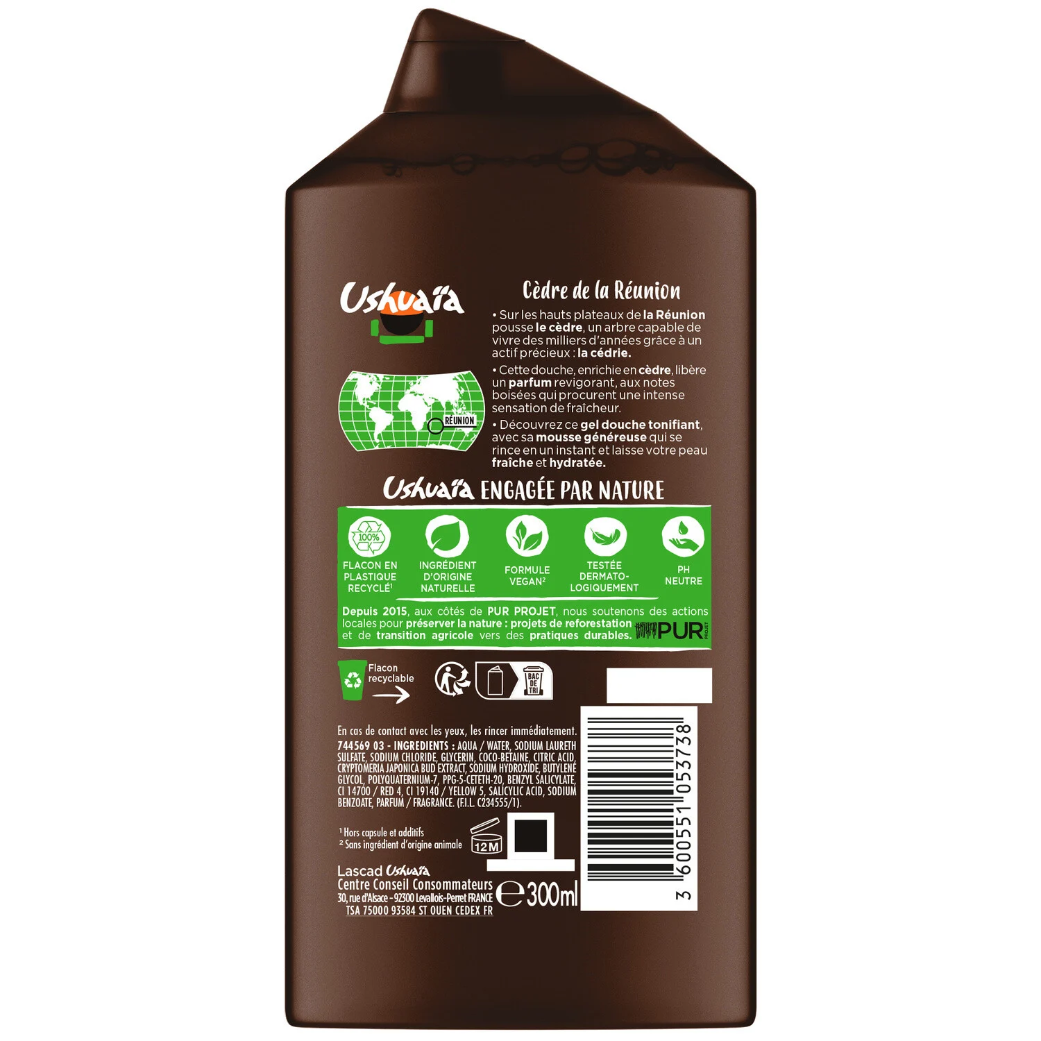 Ushuaia Toning Shower gel Cedarwood 250ml