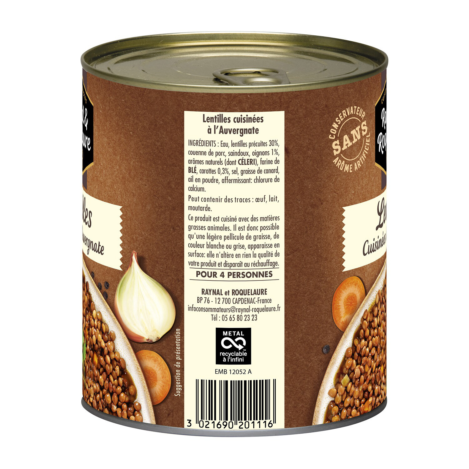 Raynal & Roquelaure Lentils a l'Auvergnate 820g
