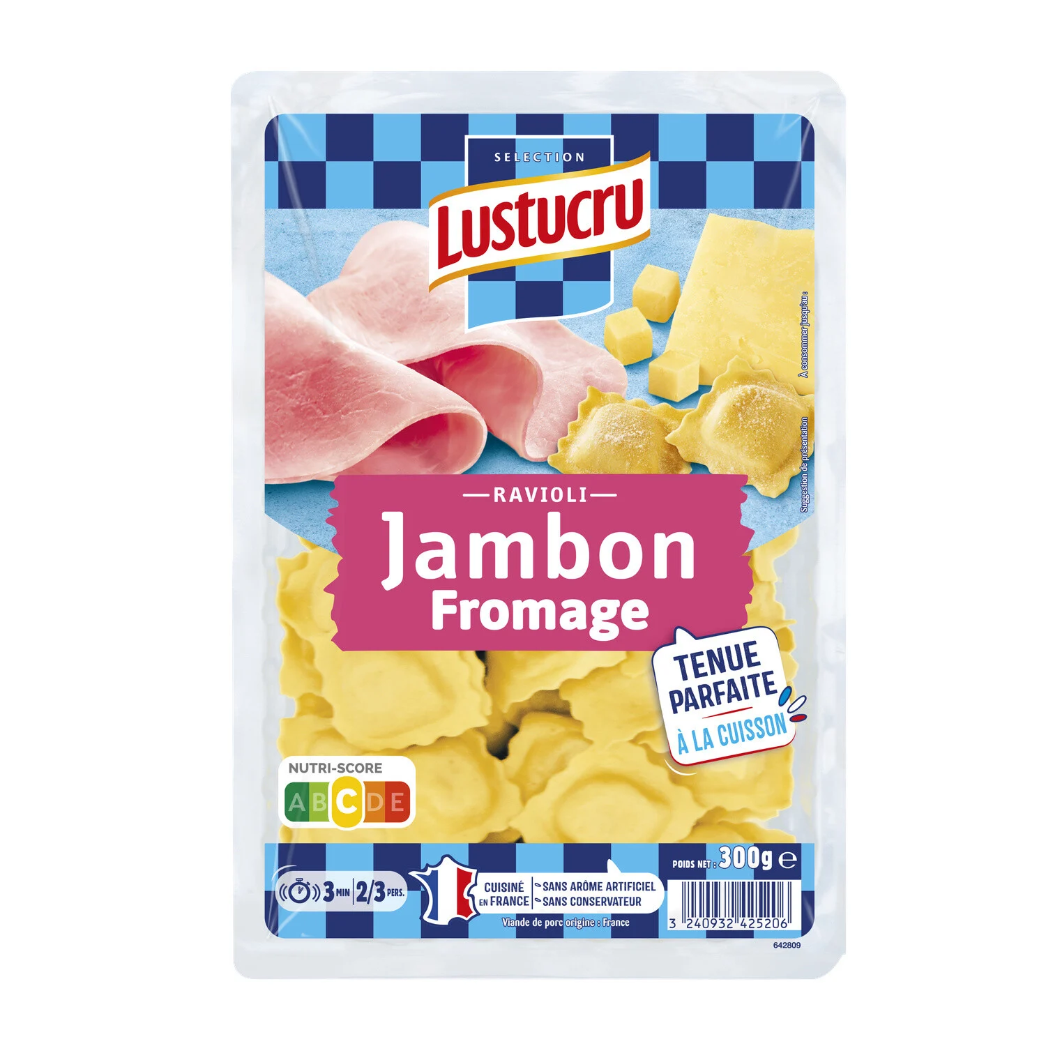 Lustucru Ham & Cheese raviolis 300g