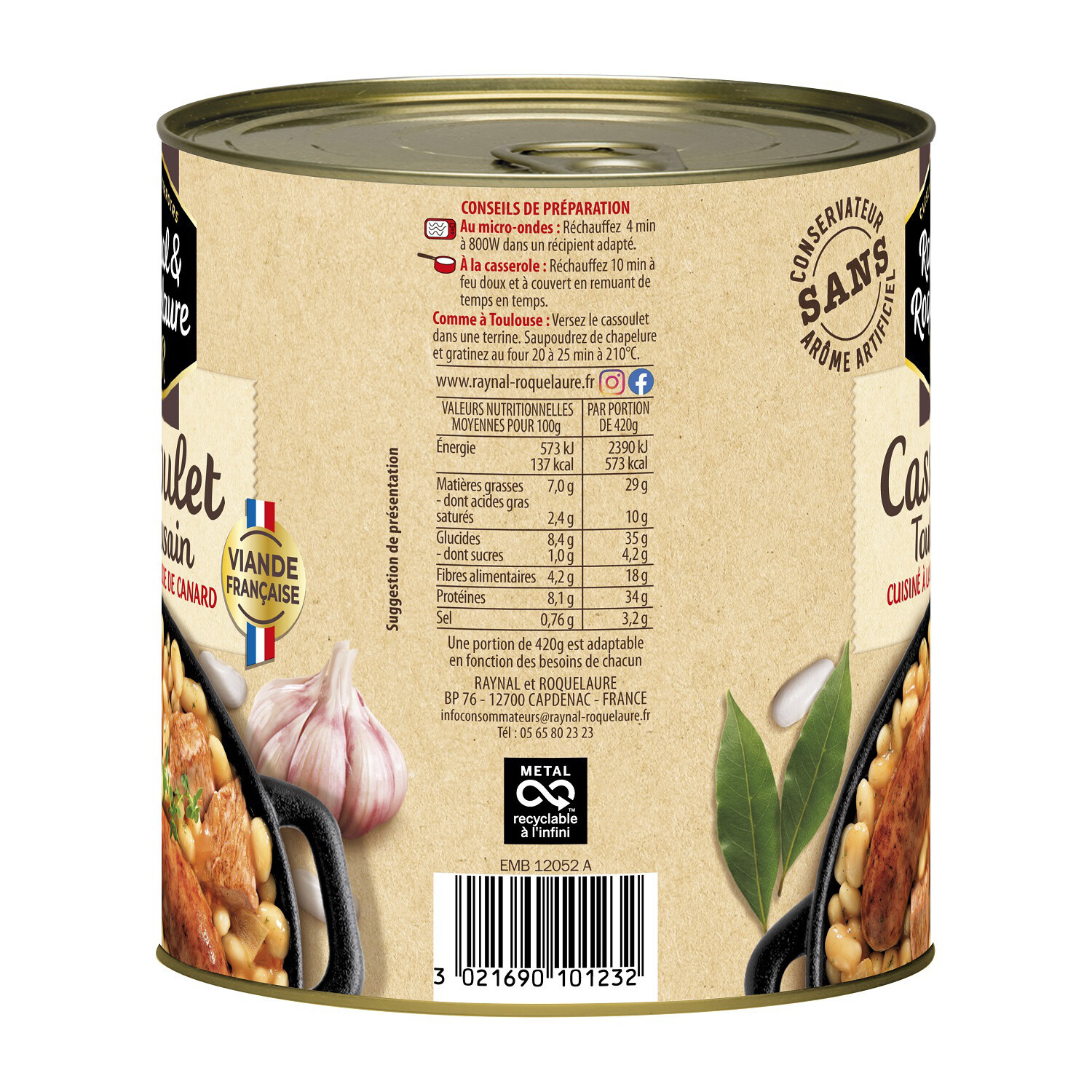 Raynal & Roquelaure Toulouse's Cassoulet with goose fat 840g