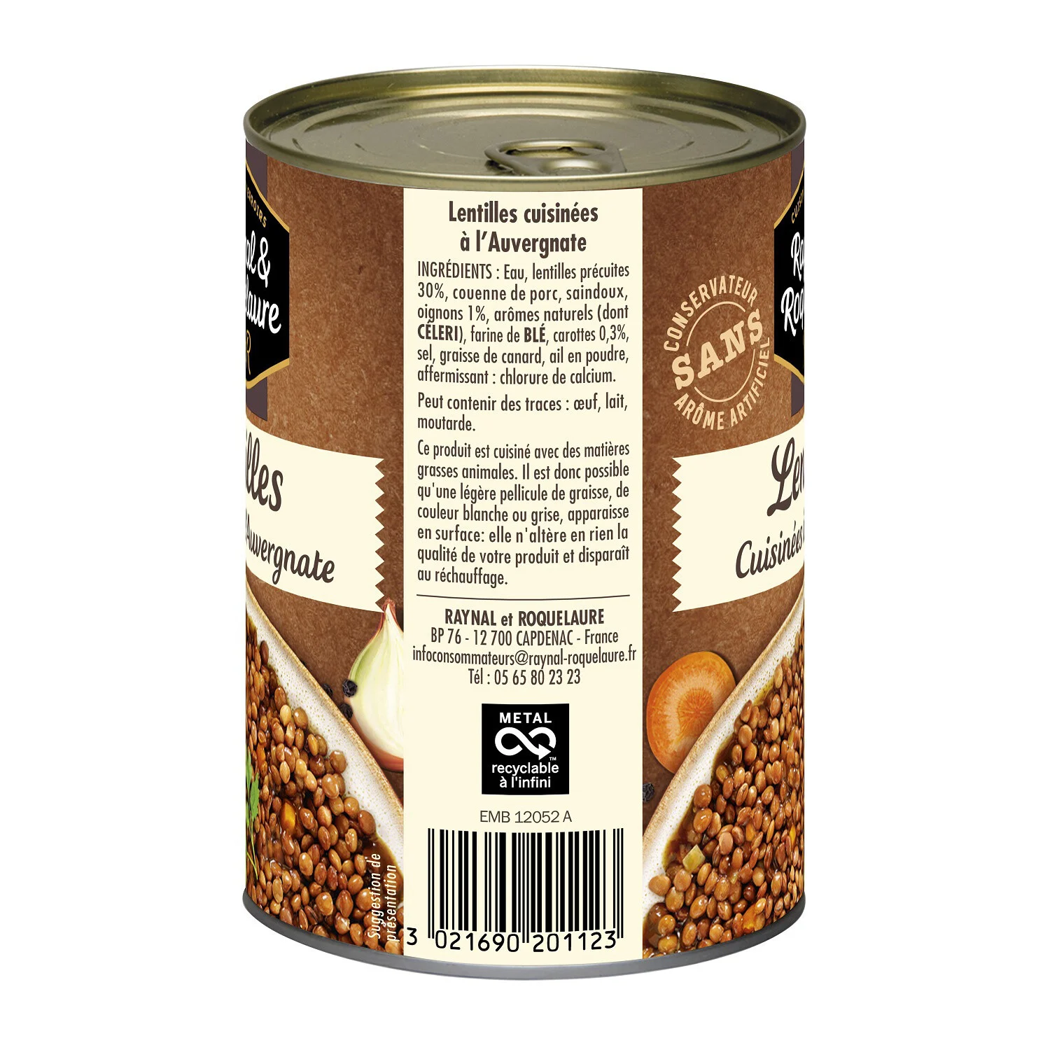 Raynal & Roquelaure Lentils a l'Auvergnate 410g