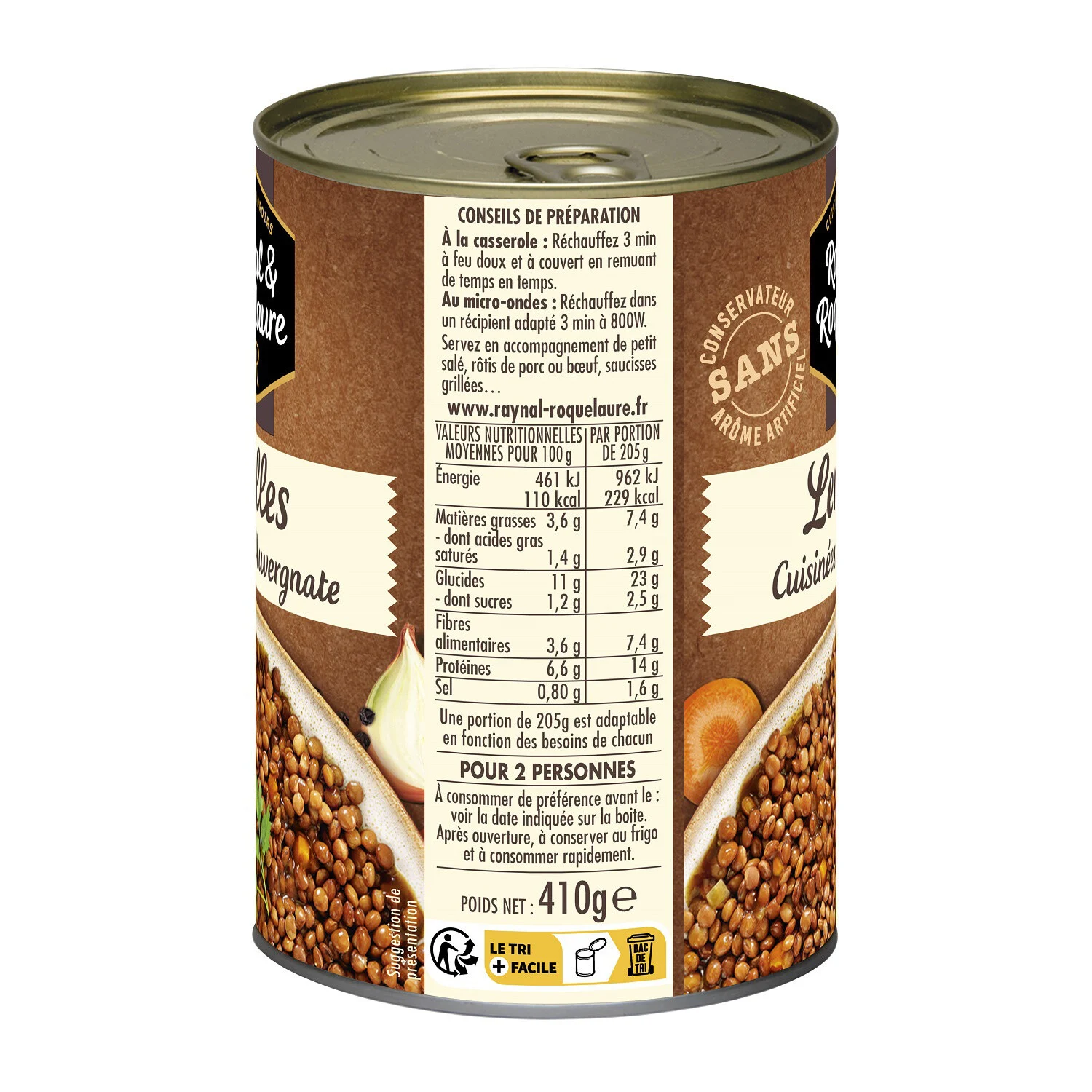 Raynal & Roquelaure Lentils a l'Auvergnate 410g
