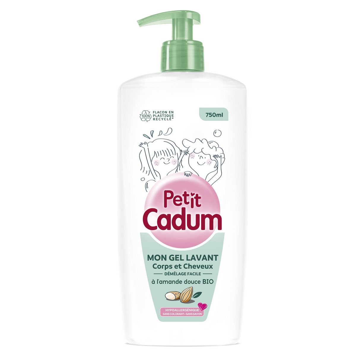 Cadum Shower Gel body & hairs with Organic almond oil 750ml