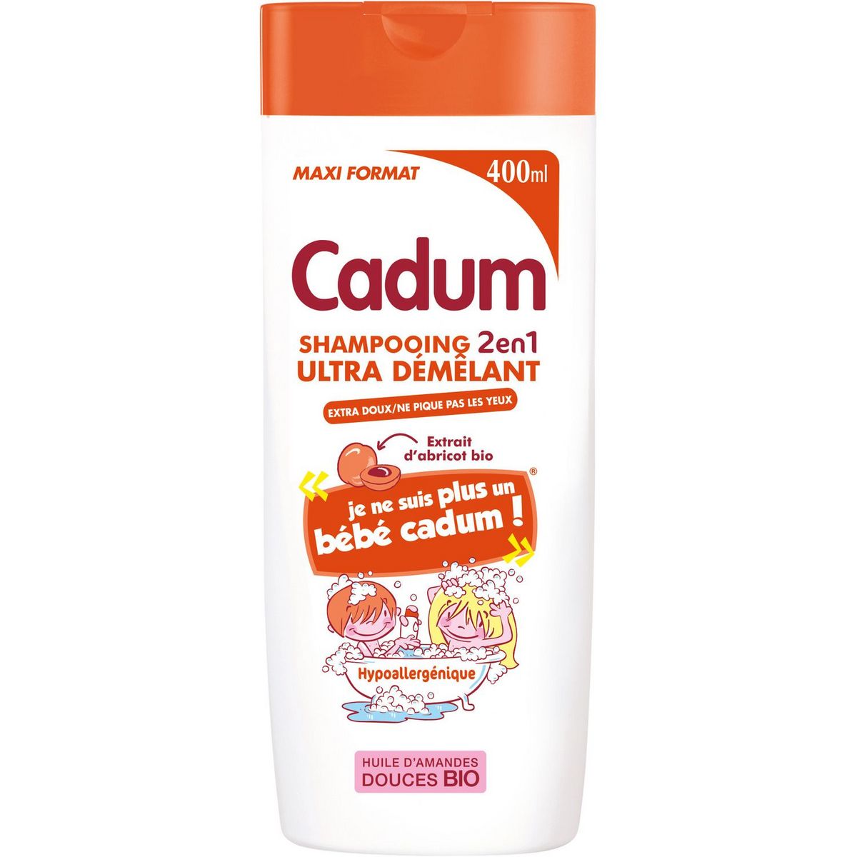 Cadum 2 in 1 detangling shampoo with extract of apricot ORGANIC 400ml