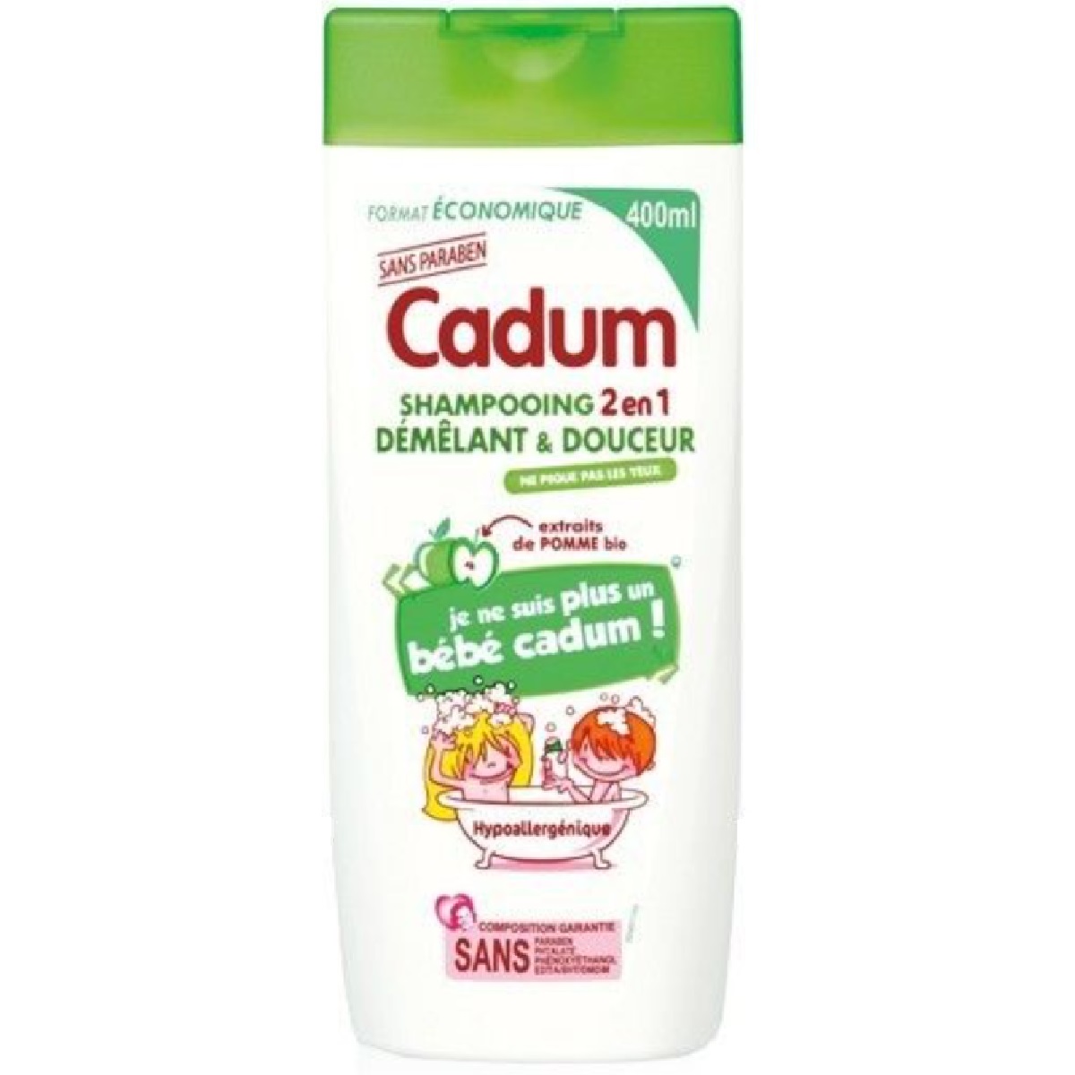 Cadum 2 in 1 detangling shampoo with apple extract ORGANIC 400ml