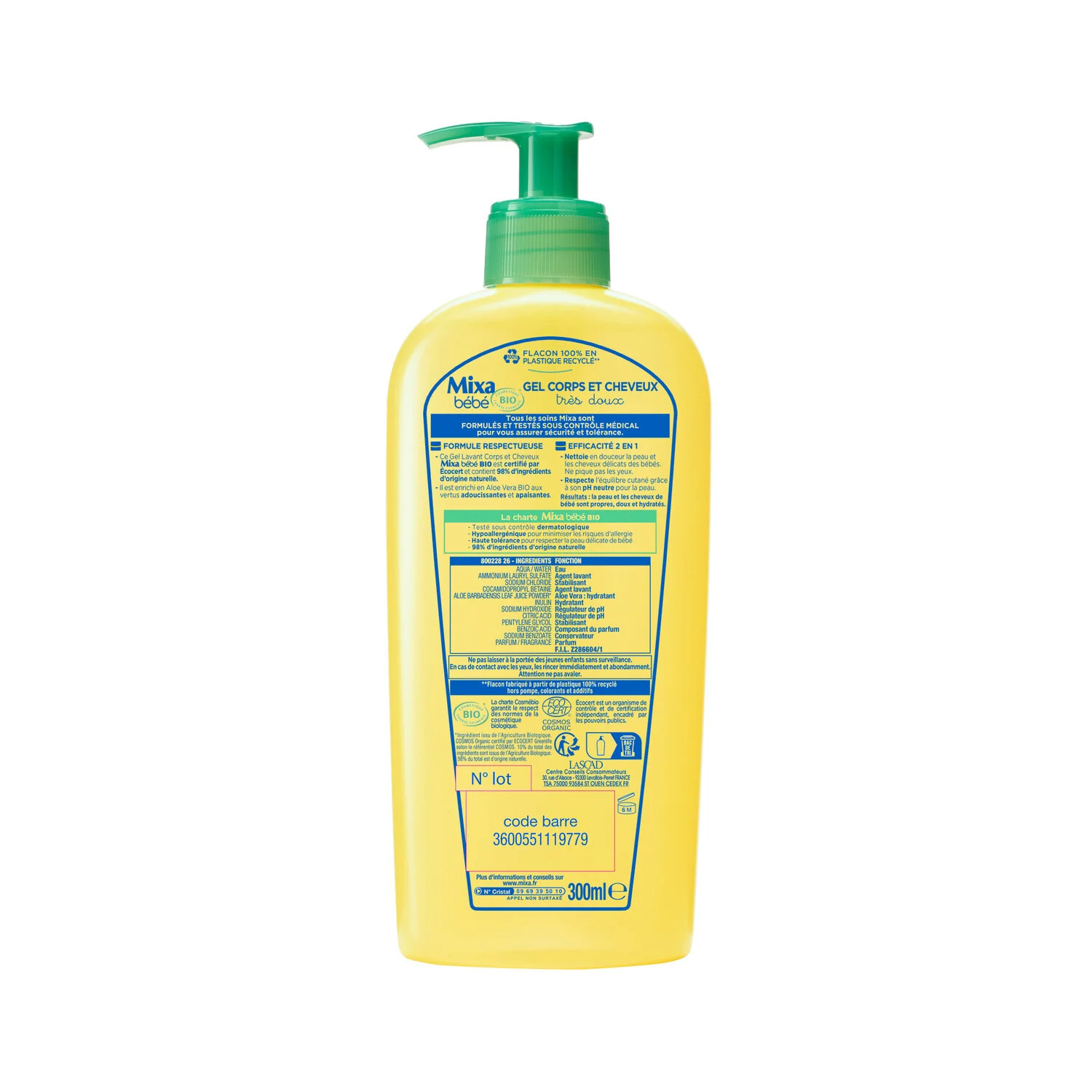 Mixa Bebe Gel body and hair ORGANIC 250ml