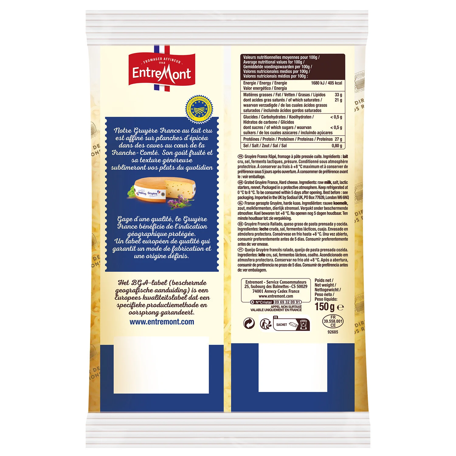 Entremont Emmental grated Les Terrois 150g