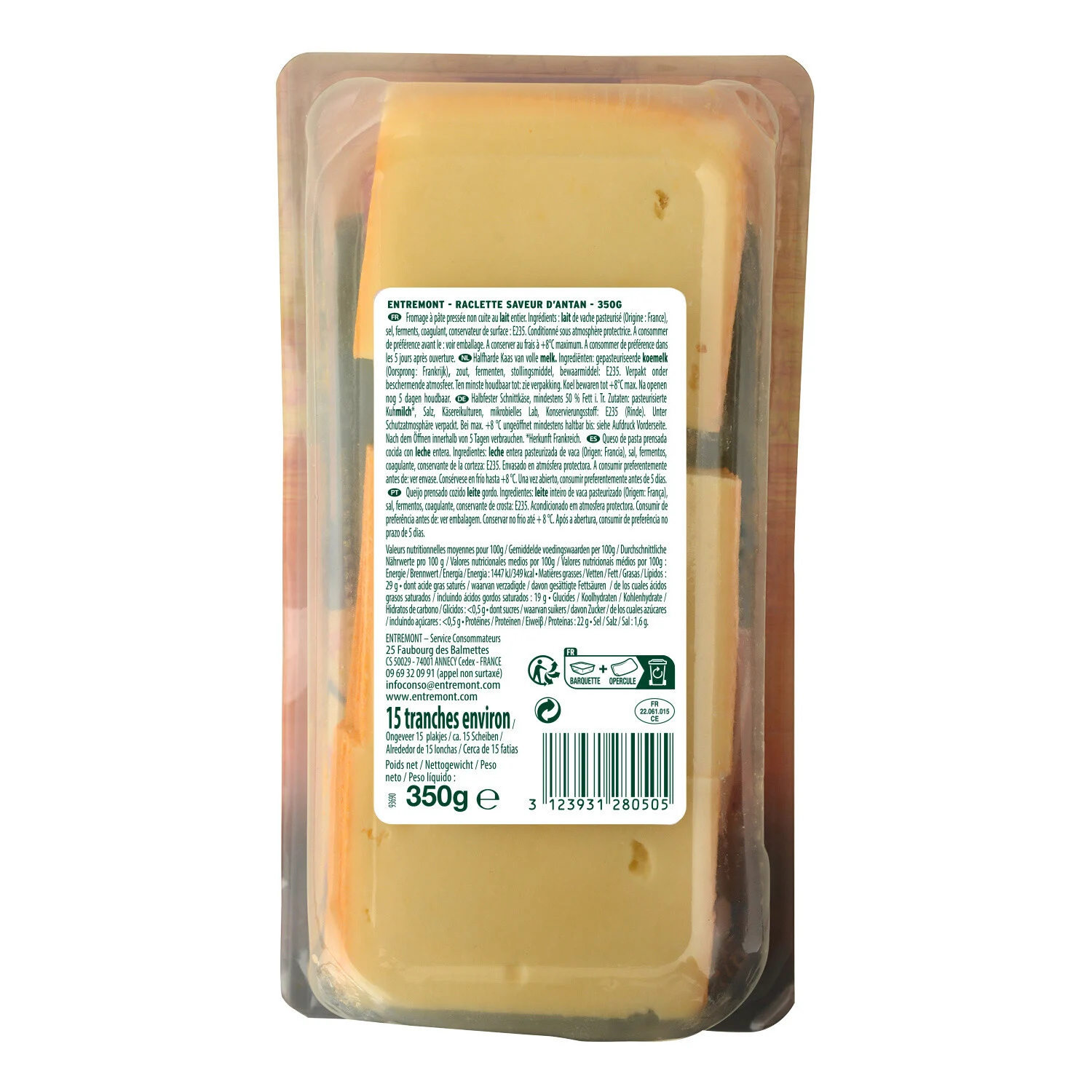 Entremont Raclette Cheese Saveur d'Antan 350g