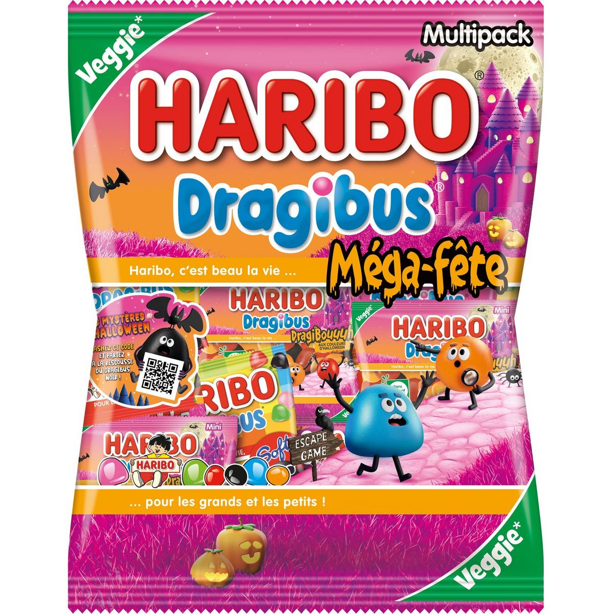 Haribo Mega-party Dragibus in individual sachets 800g