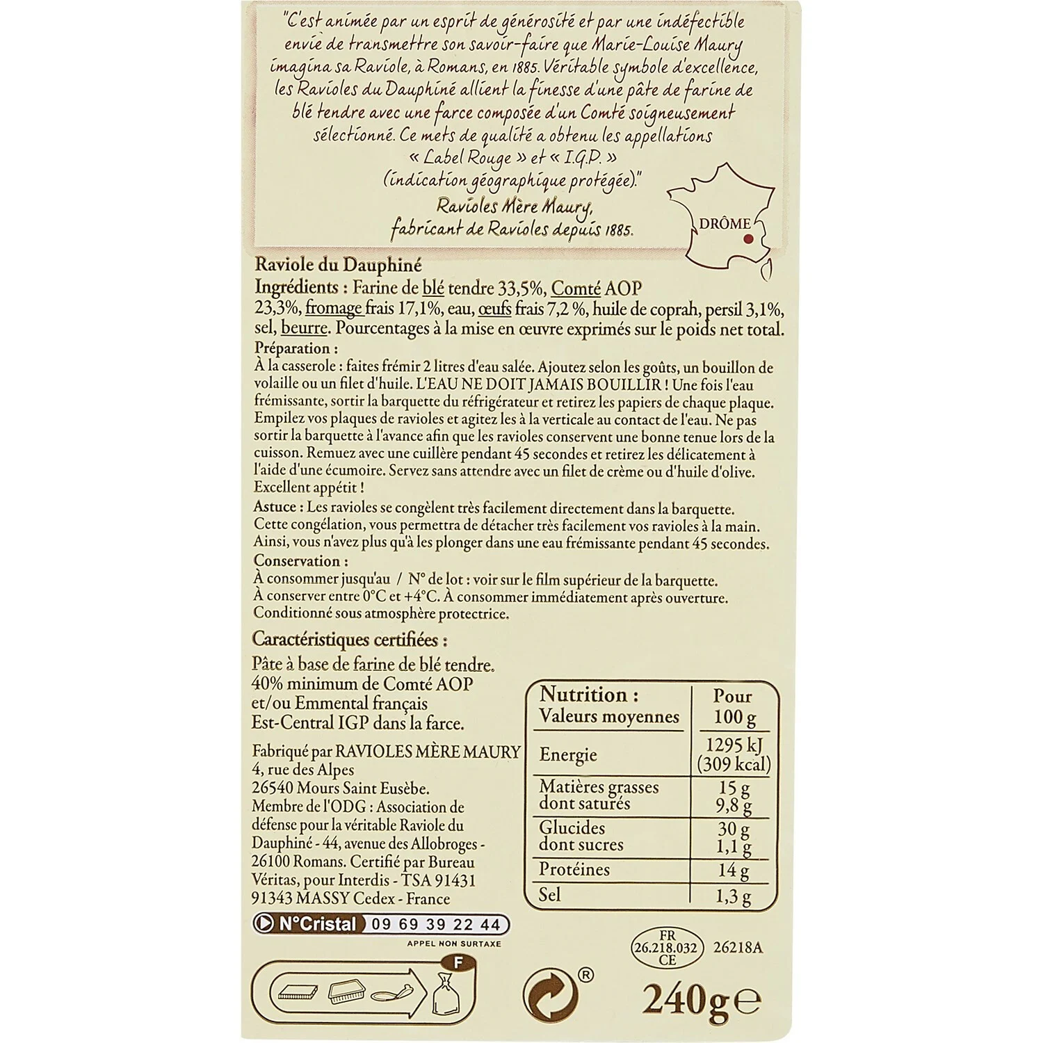 Mmm Dauphine's Ravioles 240g