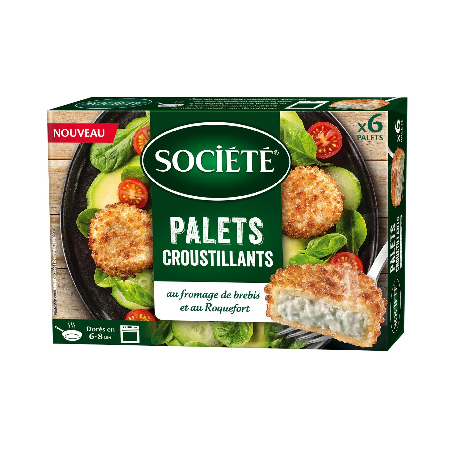 Societe Breaded & Crispy palets with sheep's cheese & Roquefort 150g