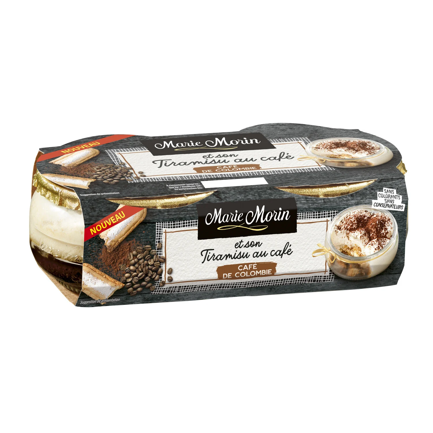 Marie Morin Tiramisu dessert with coffee 2x80g