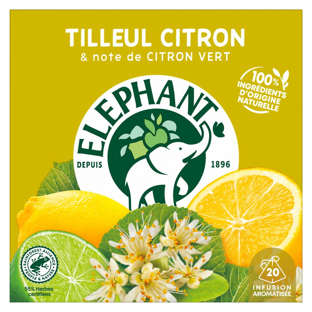Elephant infusion Tilleul lemon & mint x 20 sachets 28g