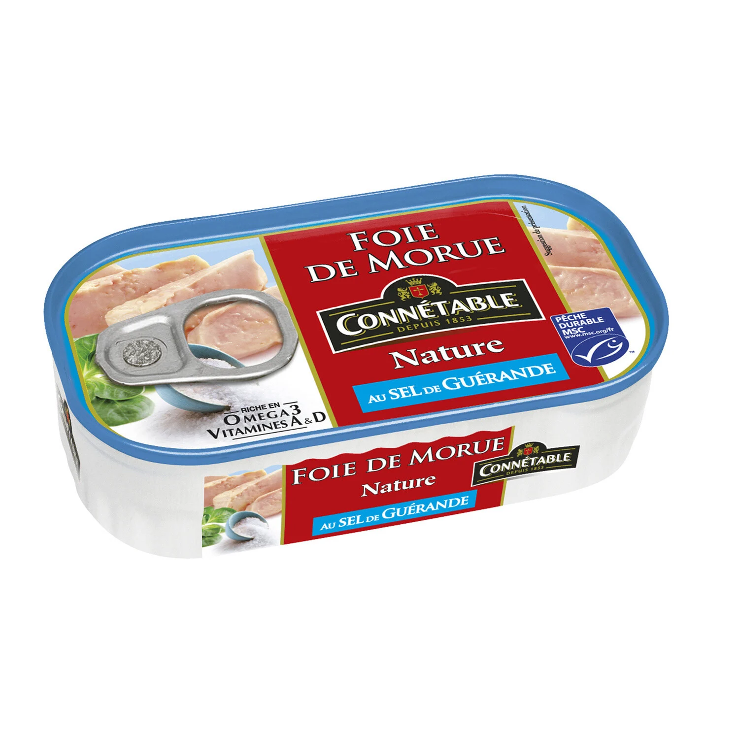 Connnetable Natural cod liver with Guerande salt 121g