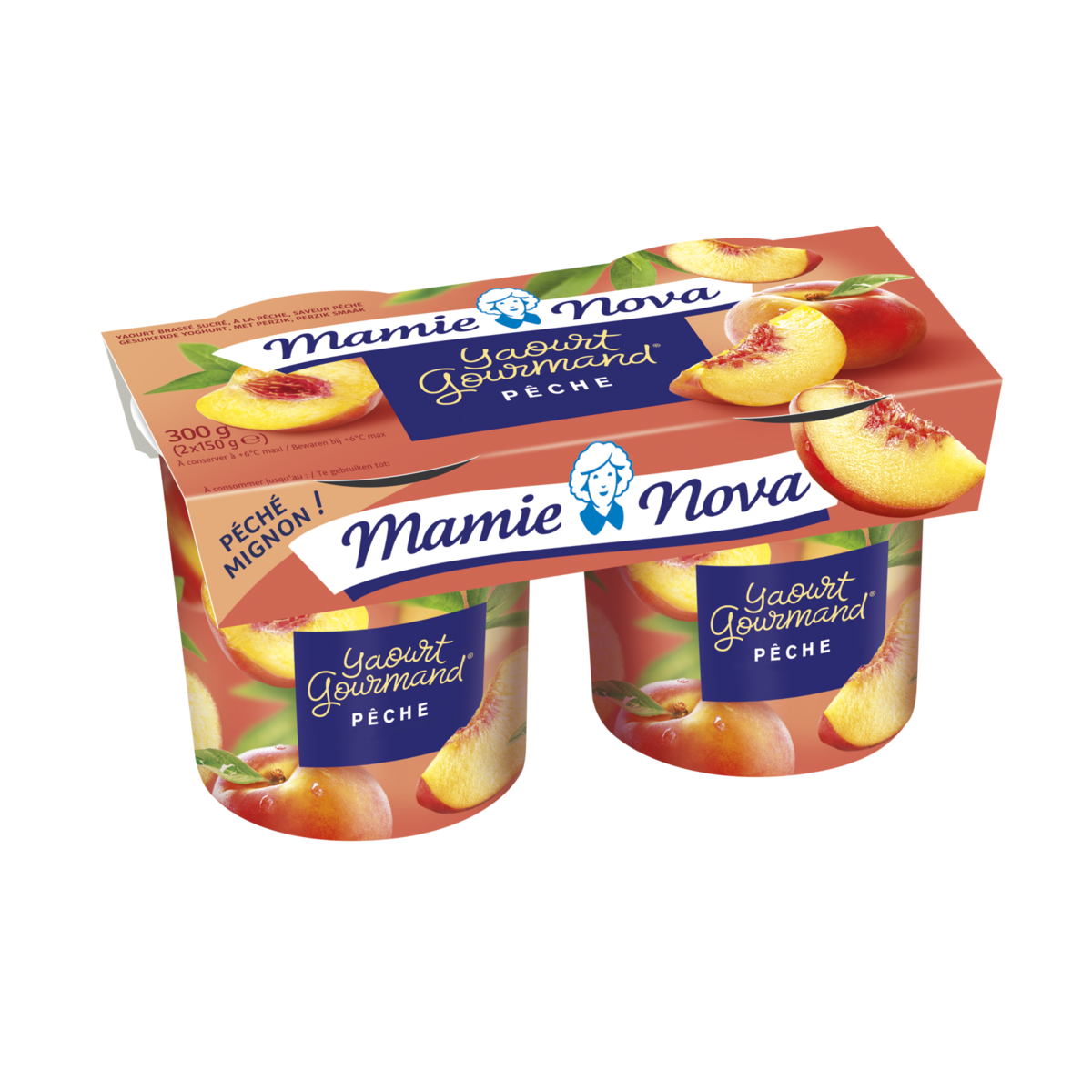 Mamie Nova Peach yoghurts 2x150g