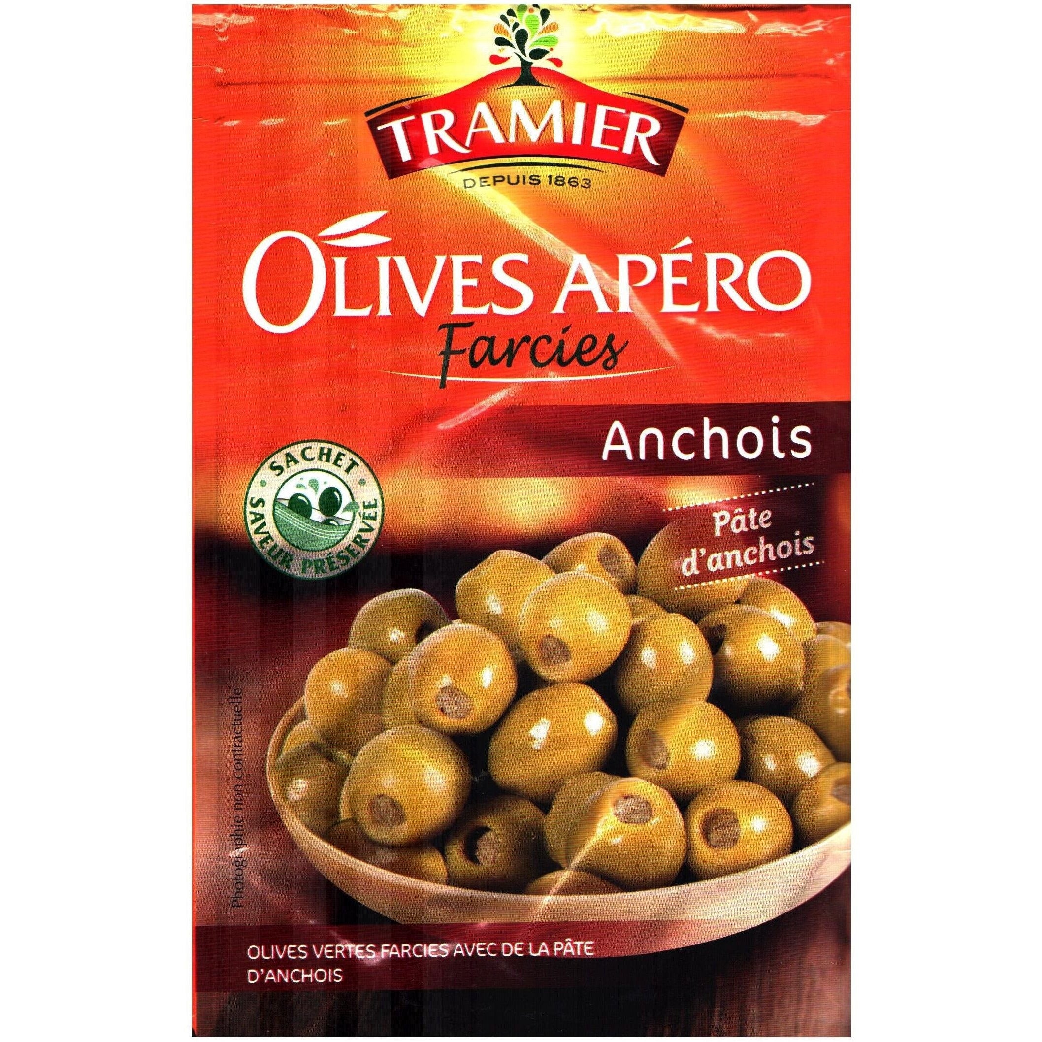 Tramier Green olives filled with anchovies 120g
