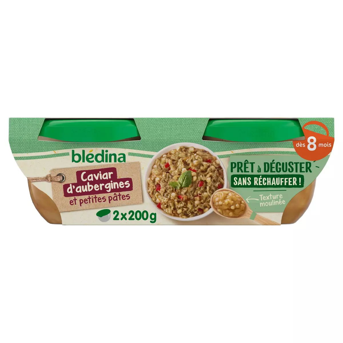 Bledina Aubergine & Caviar Small Pasta bowl from 8 months 2x200g