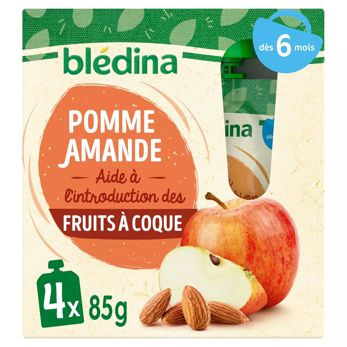 Bledina Apple & Almonds Pouches from 6 months 4x85g