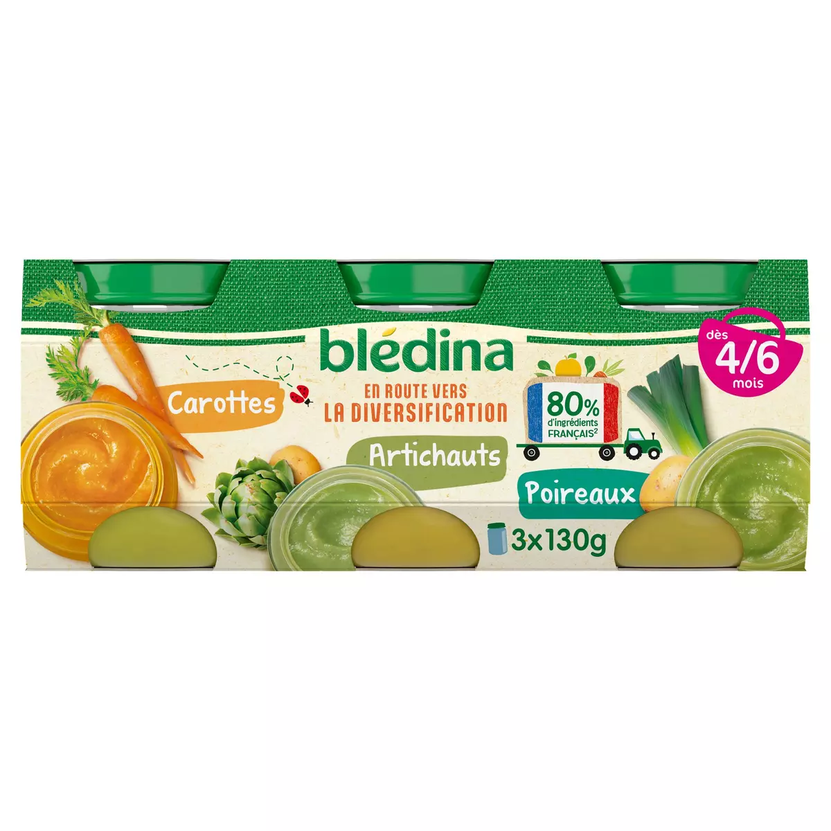Bledina Carrots, Artichokes & Leeks Compote from 4 months 3x130g
