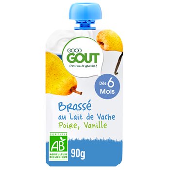 Good Gout Organic Pear & Vanilla Brasse with cow's milk from 6 months 90g