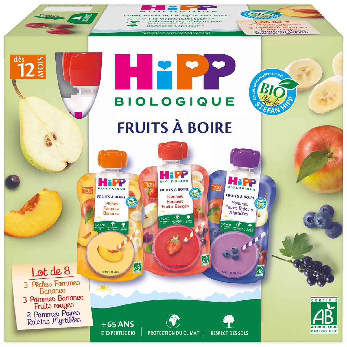 Hipp Organic Fruits pouches from 12 months 8x120ml