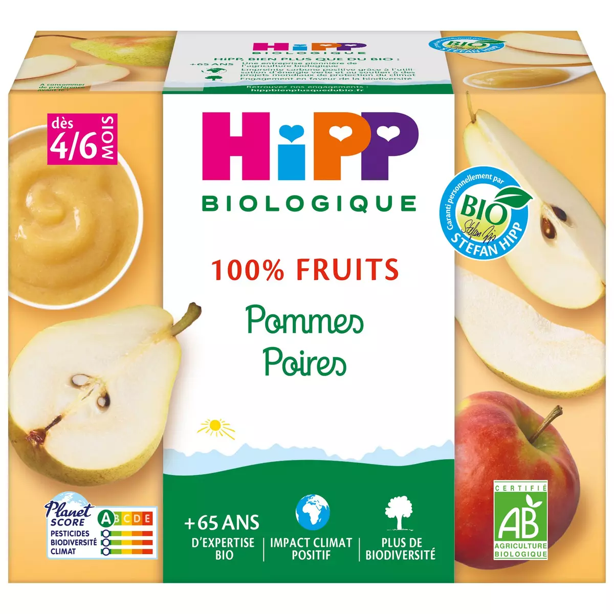 Hipp Apple & Pears Organic 4x100g from 4 months