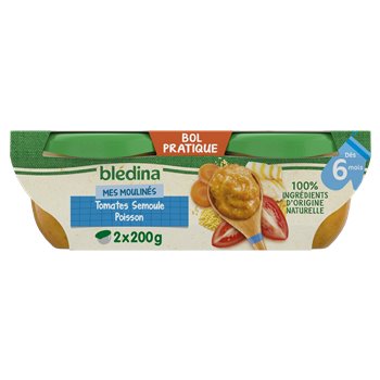 Bledina Idess de maman Tomato, Fish & Semolina from 6 months 2x200g