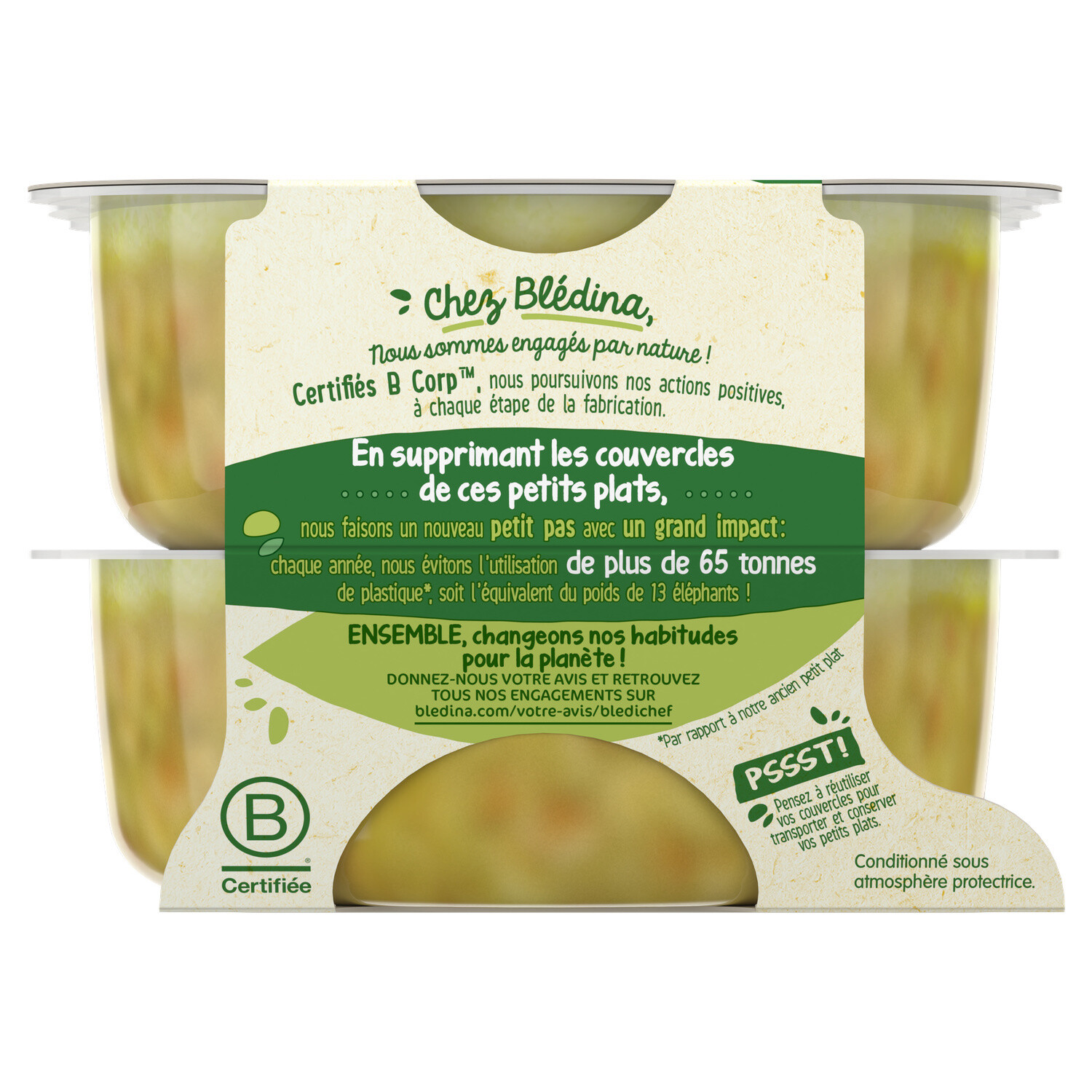 Bledina Bledichef Courgettes fondue & Macaroni pasta 2x230g from 12 months