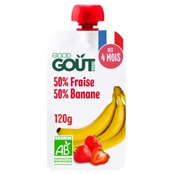 Good Gouter Organic pouch Strawberry & Banana from 6 months 120g