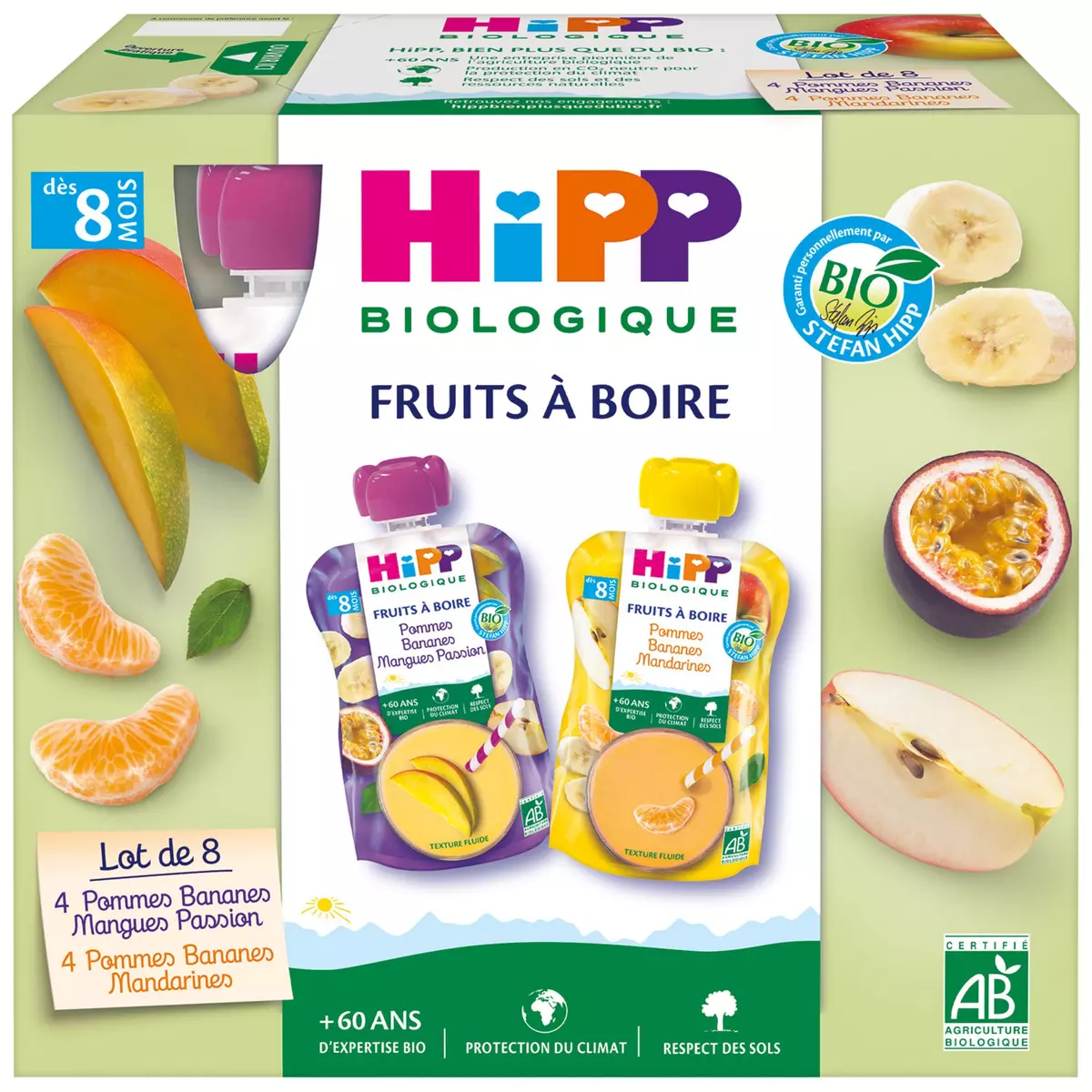 Hipp Organic Fruits dessert Pouches 2 varieties from 8 months 8x90ml