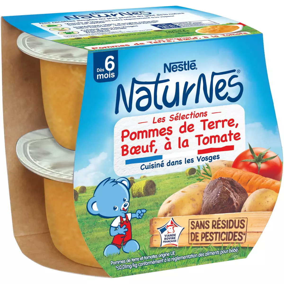Nestle Naturnes Potatoes, Tomatoes & Beef 2x200g from 6 months