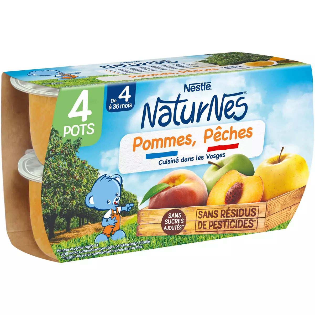 Nestle Naturnes Apple Peach 4x130g from 4 months