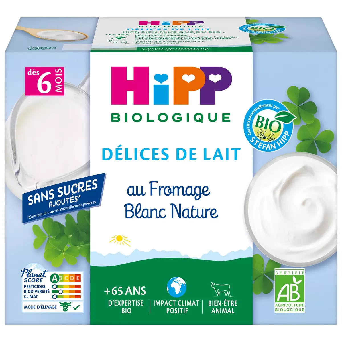 Hipp Petit pot Organic Plain White cheese dessert from 6 months 4x100g