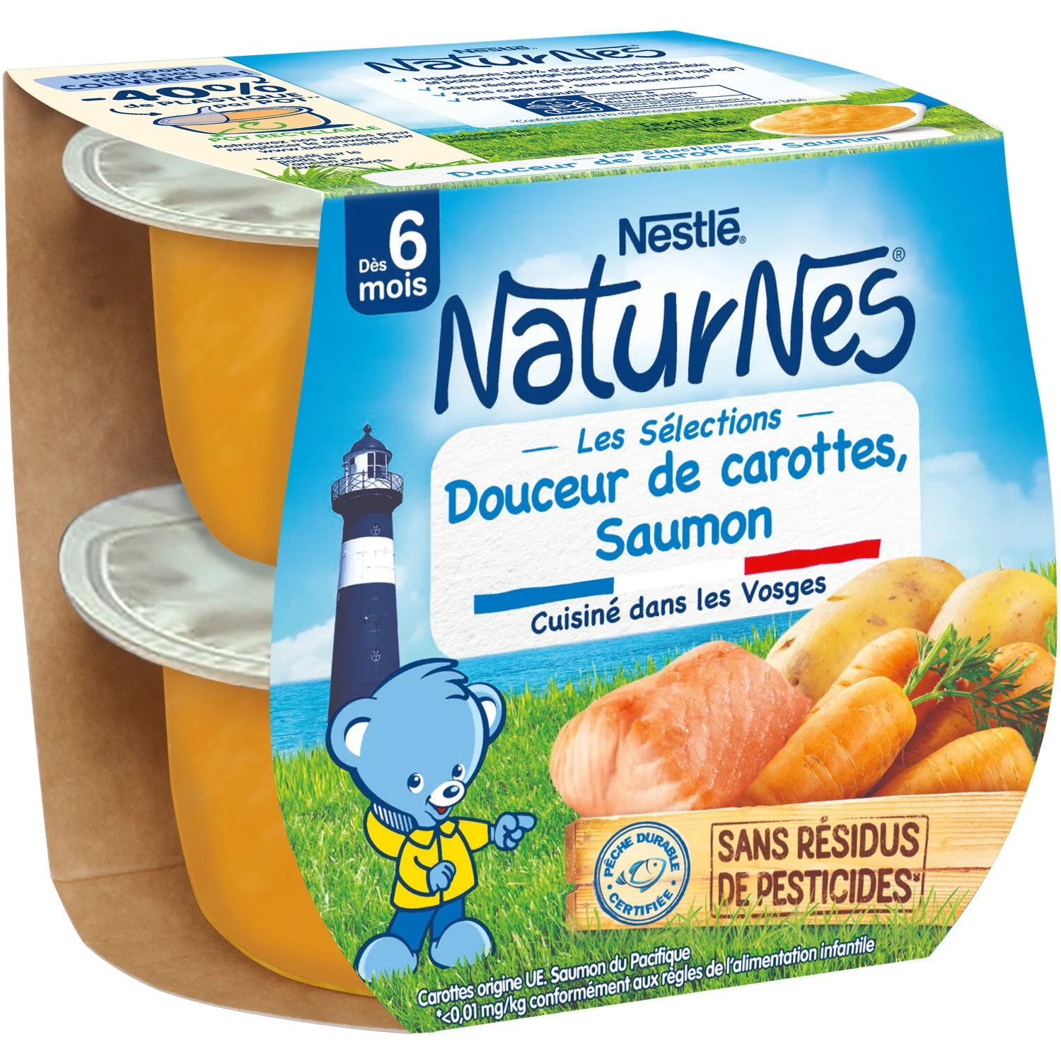 Nestle Naturnes Carrots & Salmon 2x200g from 6 months