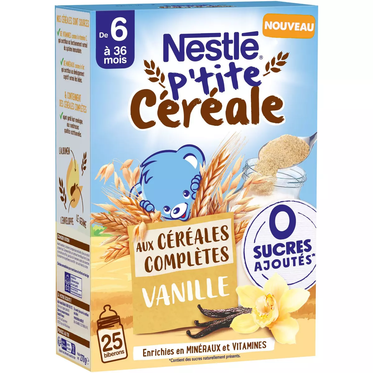 Nestle Little Wholegrain Vanilla Cereals no sugar added from 6 months 270g