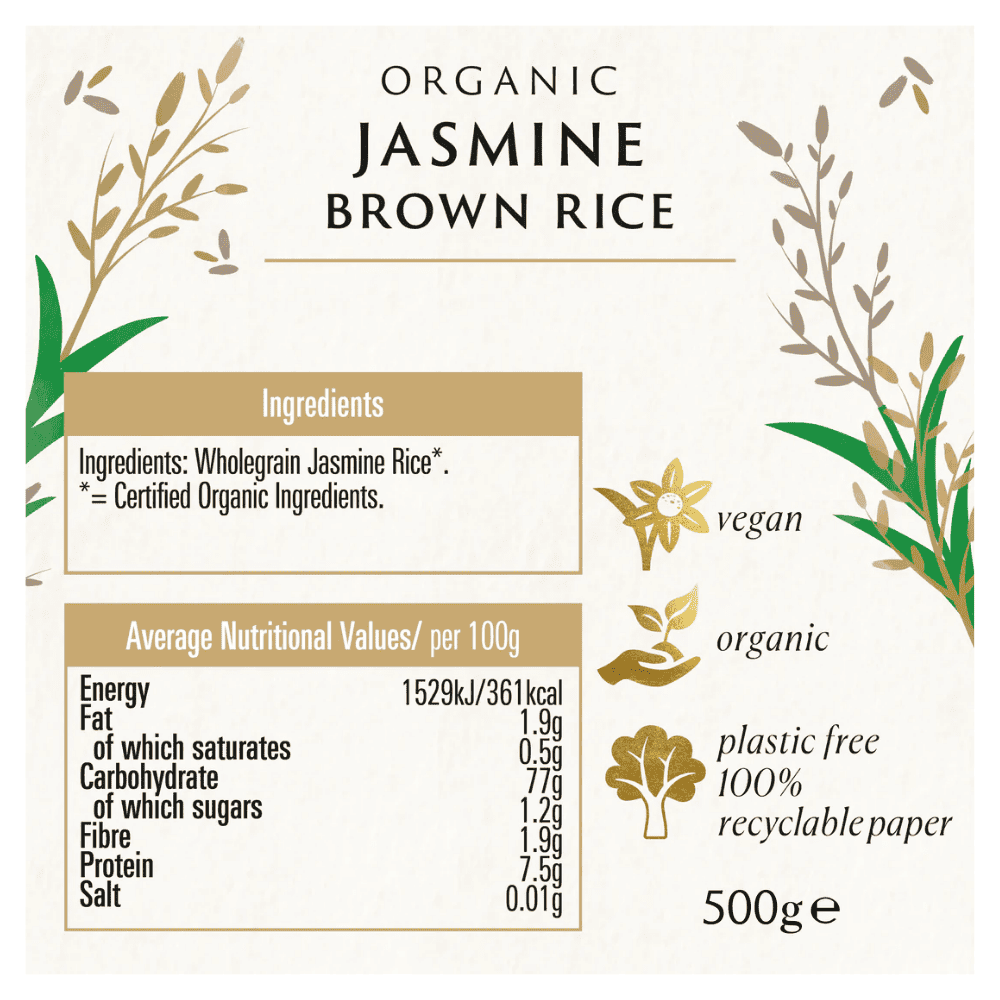 Biona Jasmin Rice Brown Organic 500g