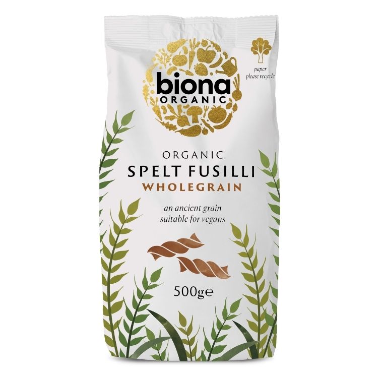 Biona Organic Wholegrain Spelt Fusilli pasta 500g