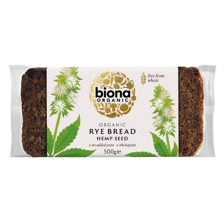 Biona Rye & Hempseed Bread Organic 500g