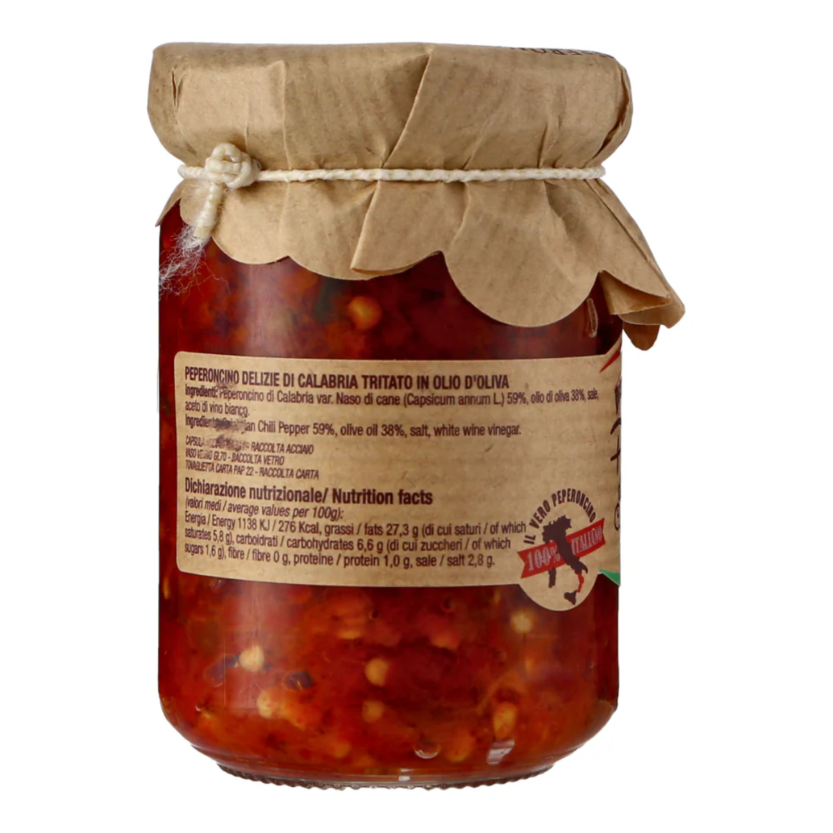 Delizie Di Calabria Chopped Spicy Calabrian Chilli Peppers In Olive Oil sauce 135g